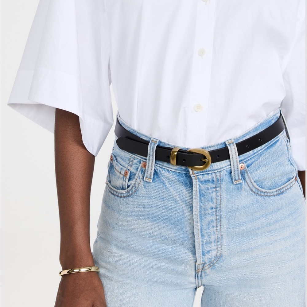 Madewell Chunky Buckle Skinny Leather Belt